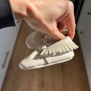 Cream Kids Moccasins size 1